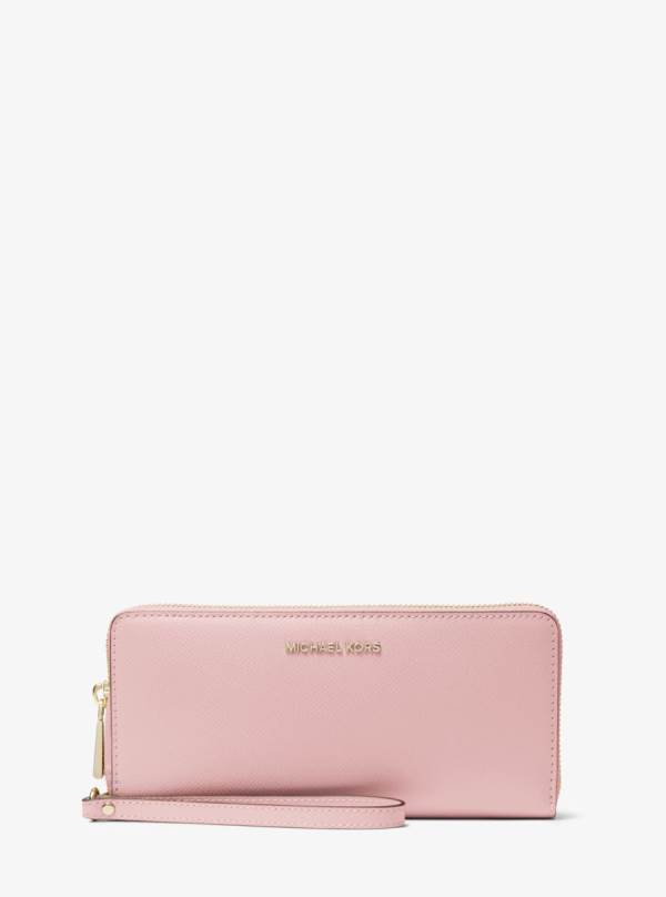 Damske Penazenky Michael Kors Crossgrain Leather Continental Wristlet Ruzove - Doplnky Michael Kors Akcia | WKLYE-3142